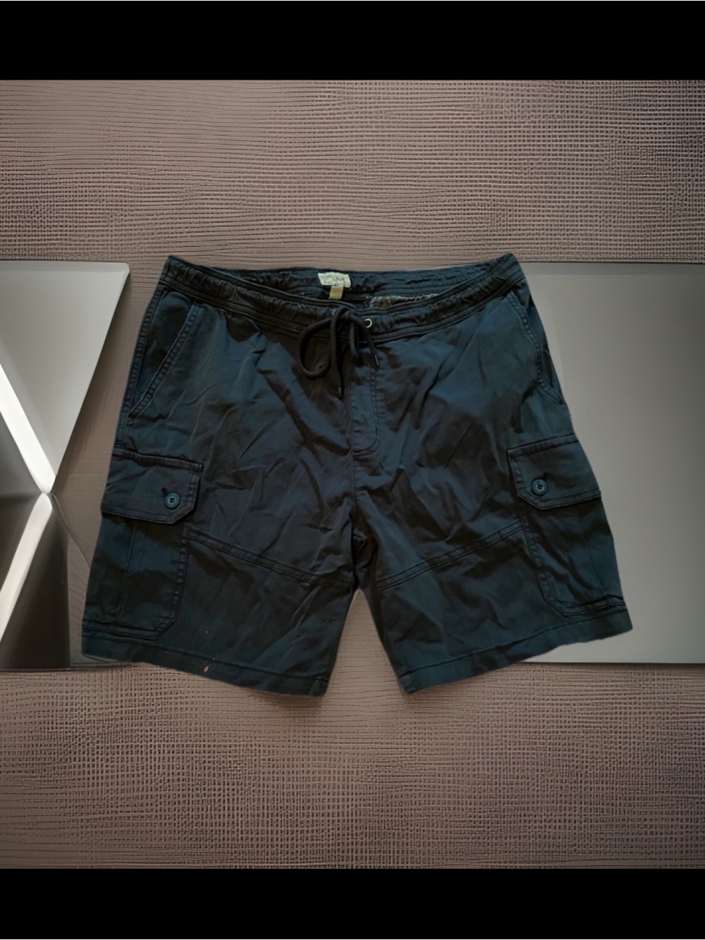Sun + Stone Men's Cargo Shorts Elastic Waistband W/Drawcord 5 Pockets Sz XL